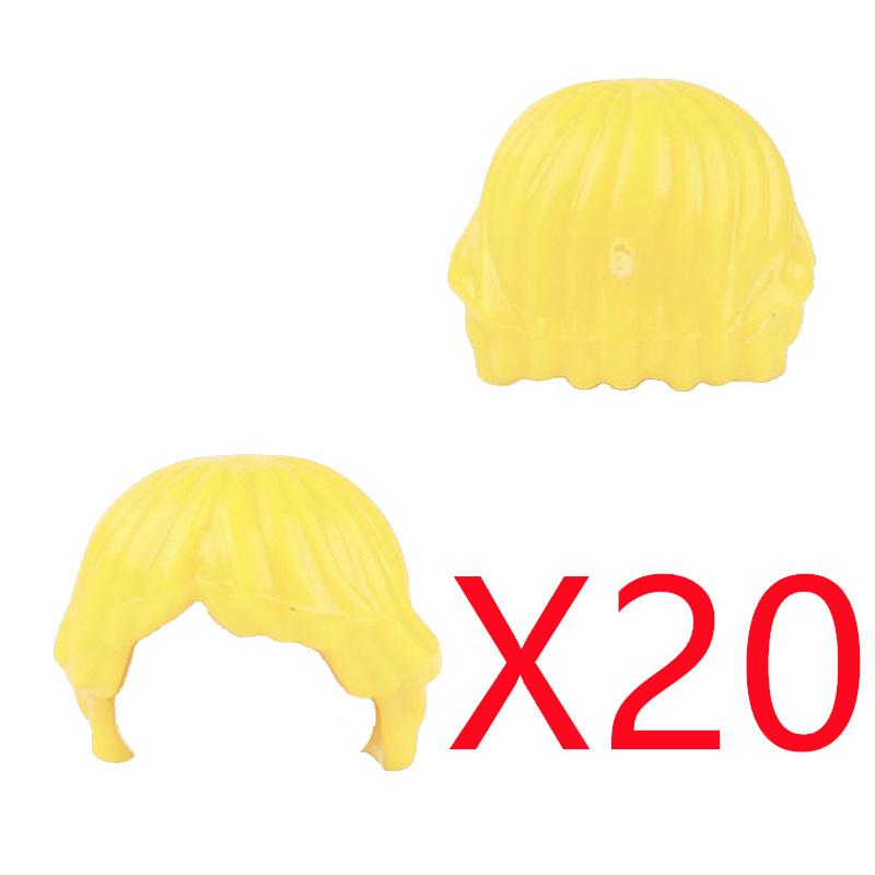 MOC Городские строительные блоки Части тела фигурок Креативные аксессуары Длинные волосы Коричневые Черные Золотые Мини-кирпичики Совместимая игрушка Подарок k030