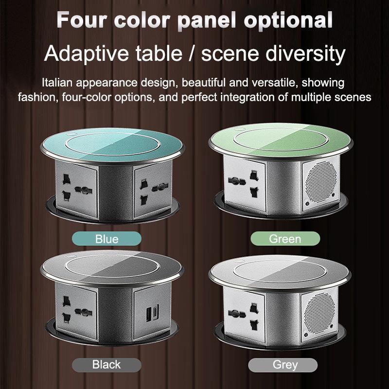 Высококачественная интеллектуальная подъемная электрическая универсальная беспроводная зарядная розетка ЕС, встроенная в кухонный стол, невидимая вилка питания