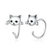Genuine 925 Sterling Silver Minimalist Cute Tail Stud Earrings for Women Animal Fashion Jewelry