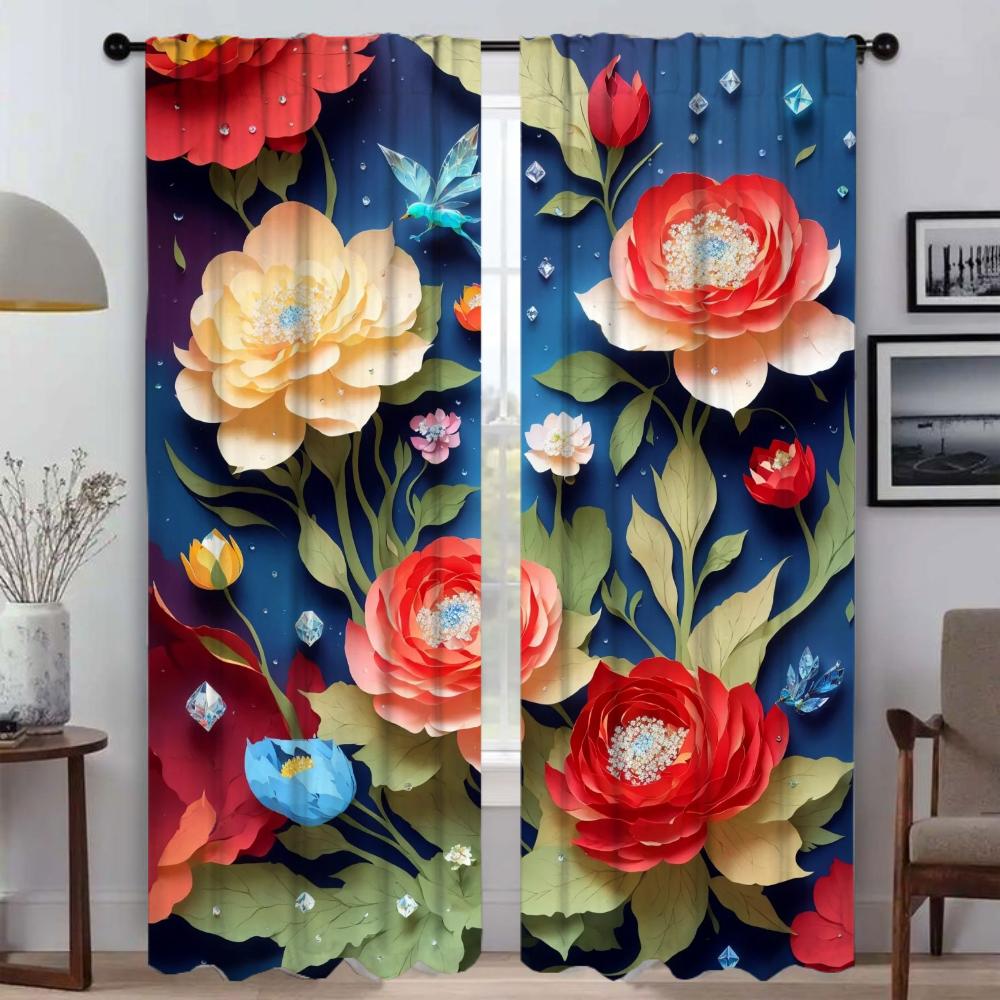 3D Цветочные Оттенки Элегантные Шторы Для Гостиной Оконные Шторы Домашний Интерьер Шторы 2 Шт. Хэллоуин Украшения Ребенок