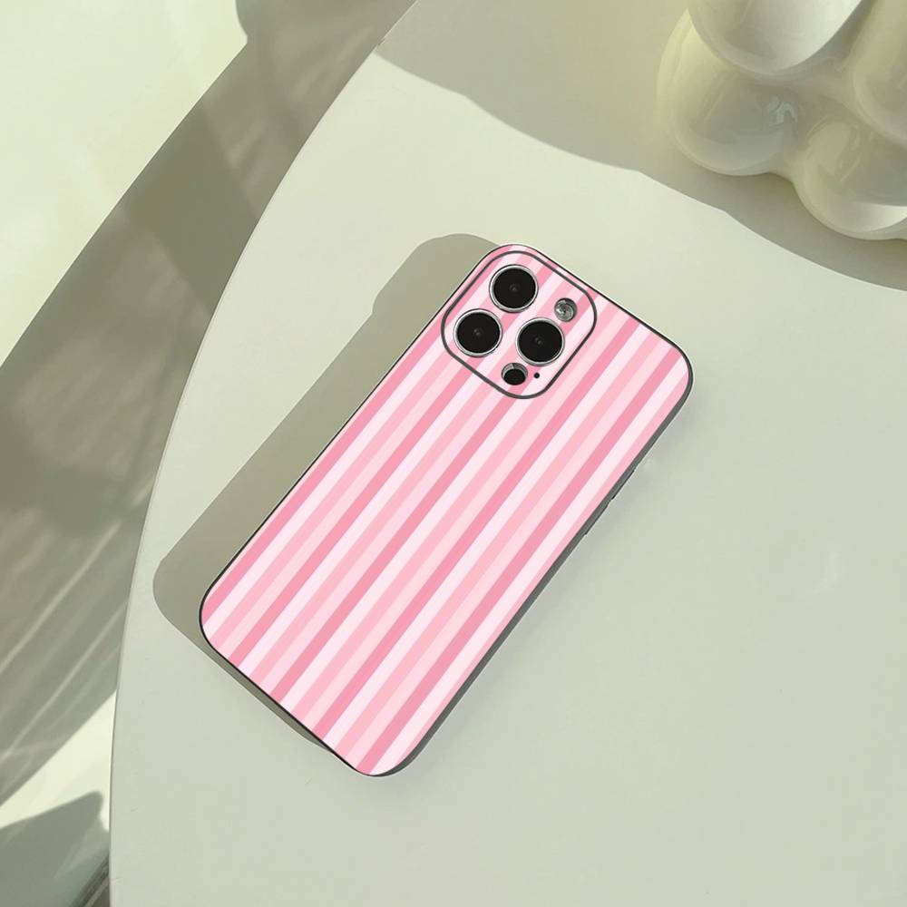 Простой Чехол-Бампер в Полоску для iPhone 17,16,15,14,13,12,11 Pro Max,16Plus,XS Мягкий Черный