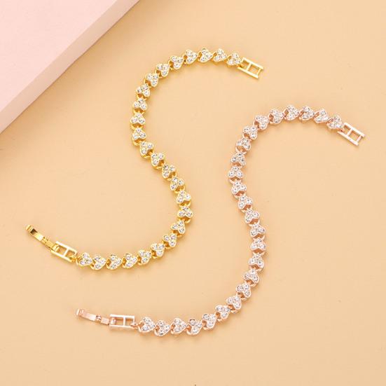 Браслет с инкрустацией кубическим цирконием, блестящий браслет, гипоаллергенный, регулируемая длина, застежка-лобстер, сверкающее ювелирное украшение, подарок