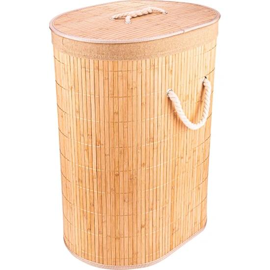 Корзина для белья овальная бамбуковая