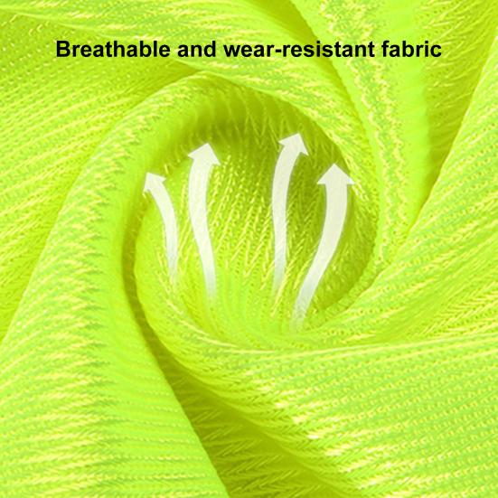 Men High-Visibility Reflective Vest V-neck Sleeveless Multi Pockets Design Waistcoat Clear ID Pocket Pen Holder Breathable Mesh Vest Coat