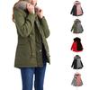 Women's Plus Velvet Hooded Collar Winter Mid-length Warm Coat Large Size Loose And Comfortable Cotton Jacket
