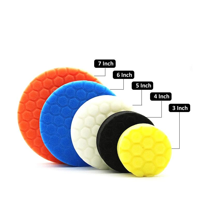 5 упаковок 3/4/5/6/7 дюймов, составные полировальные полировальные подушечки, комплект режущих губчатых подушечек для автомобильного буфера, полировального состава и нанесения воска