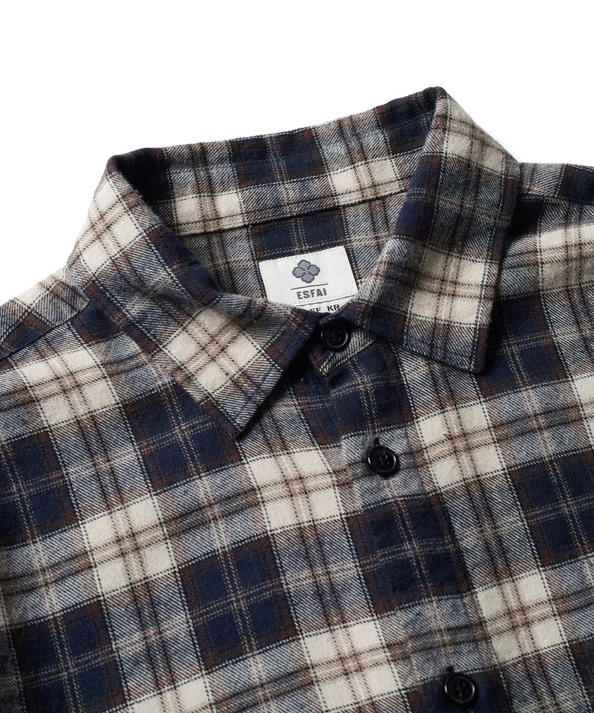 ESFAI One Pocket Plaid Shirt (Navy)