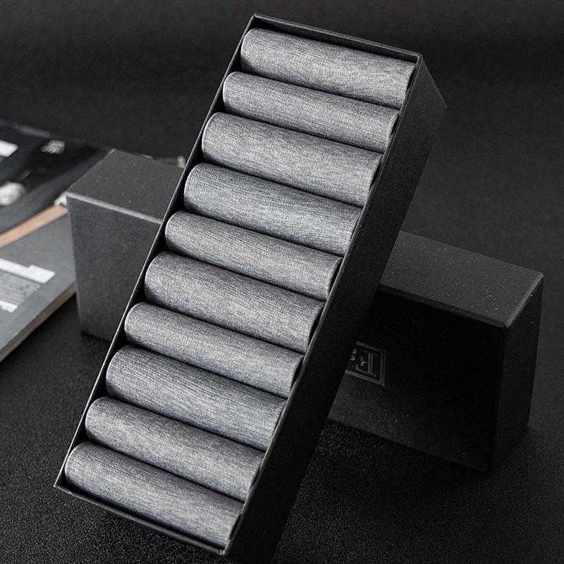Men's Summer Ice Silk Thin Breathable Deodorant Mid-Tube Black Business Socks