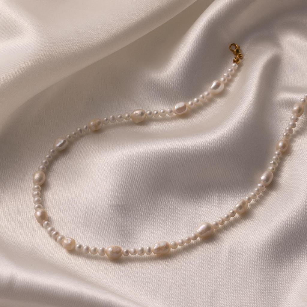 1pc Fashion Real Baroque Freshwater Pearl Necklace Women Custom Lucky Choker Pearl Beads Beaded Necklace Jewelry for Women