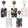 Flower Working Cards Holder Necklace Strap Retractable Badge Card Case  Card Protector