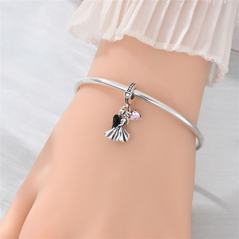 Оригинальные медные романтические свадебные шармы, кольцо для букета, роза, сердце, бусины, подвески, подходят для браслетов, сделай сам, изысканные ювелирные изделия, подарки