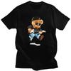 Teddy Bear Playing Badminton Tshirt Exercise Clothing Short Sleeve Tops Graphics Kawaii Unisex Women Short Sleeve Printed Shirt Top