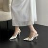 Весна и лето 2025 года женская обувь в корейском стиле французский тонкий каблук остроносые босоножки на высоком каблуке с ремешком на пятке туфли-лодочки с открытым верхом
