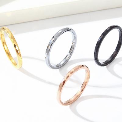 Модное простое женское кольцо, не выцветающее, вольфрамовое, парное, ювелирное, черное, повседневное, складное, кольцо на палец для девушки