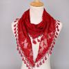 Solid Triangle Veil Scarf Polyester Church Prayer Headband Fashion Jacquard Rose Shawl