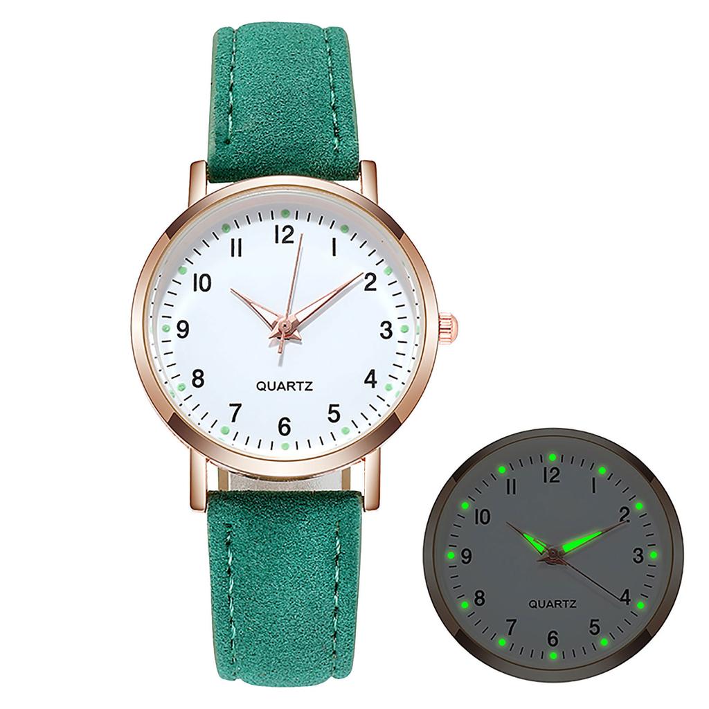 Luminous Watch For Women Fashion Casual Leather Belt Watches Simple Ladies Frosted Round Digital Quartz Wristwatches Reloj Mujer