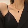 Black Pendant Geometric Square Necklace For Women, Unique And Design, Clavicle Chain.