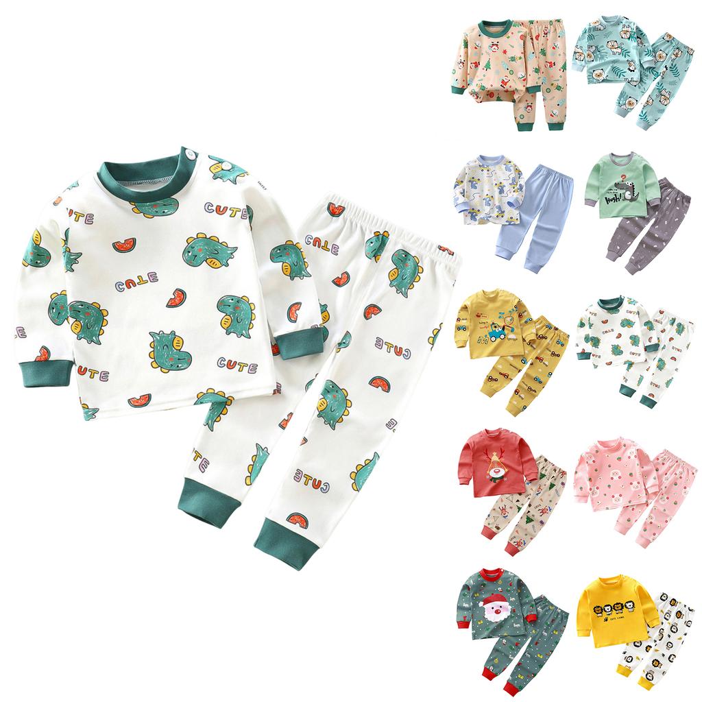 Children's Boys And Girls Home Wear And Pajamas Long-sleeved Tops And Trousers Sets