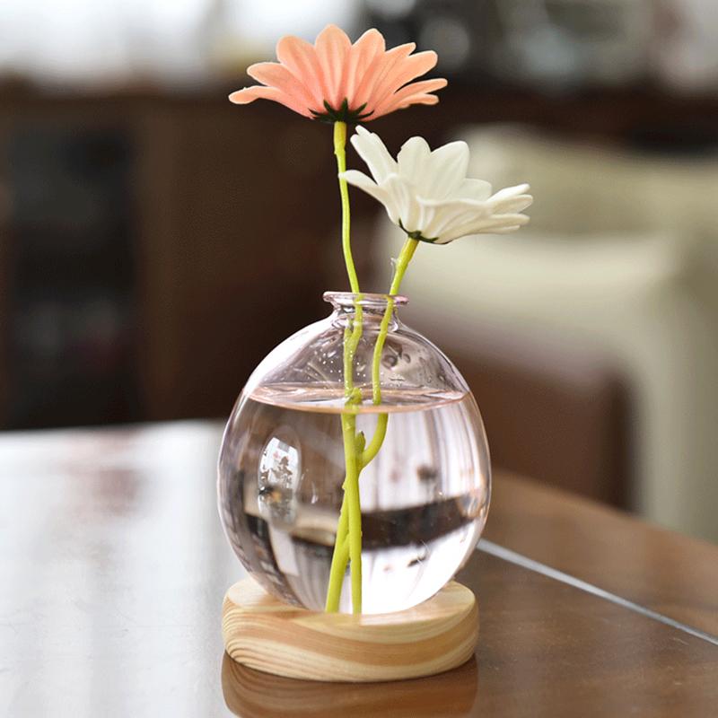 Creative New Bubble Vase Hydroponic Glass Vase Transparent Pink Flower Arrangement Table Decoration Aromatherapy Bottle Ornament