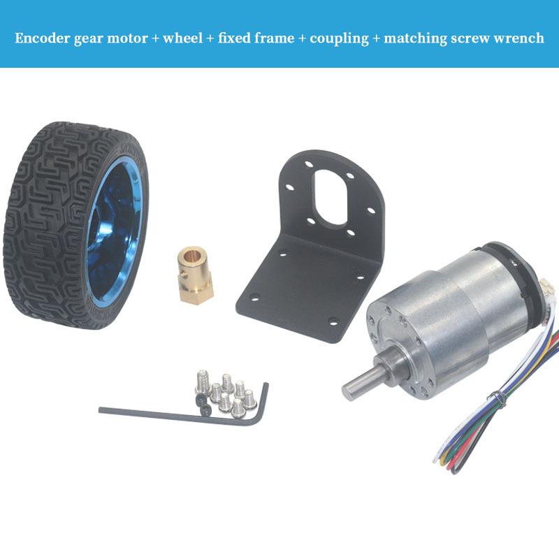 JGB37-520 Hall Encoder Brushed DC Motor 6V12V Forward And Reverse Adjustable Speed 6RPM-1590RPM Smart Car Kit With Wheels