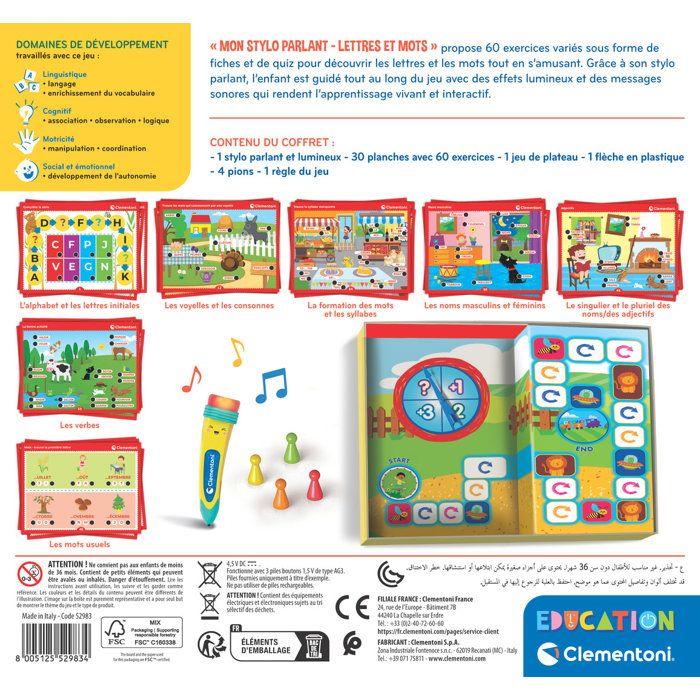 CLEMENTONI - Mon stylo parlant - Lettres et Mots - 60 activités