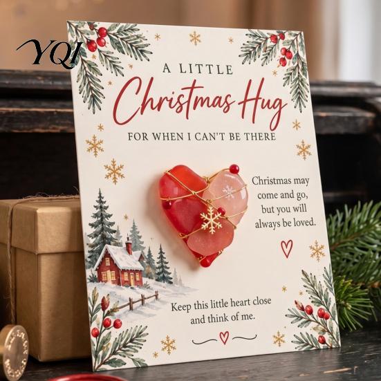 Mini Holiday Cards with Envelopes Christmas Hug Pocket Card, Festive Greeting Card Small Party Favors for Events Envelope, Gift Tag Friends