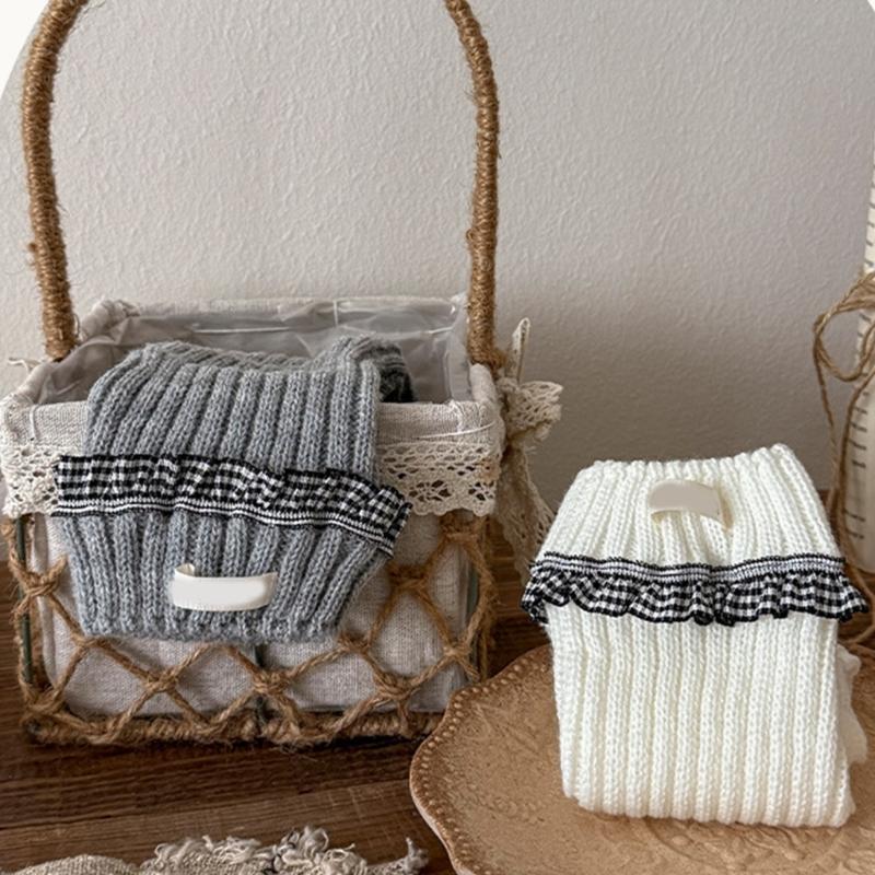 Эластичные Штанины в Милом Стиле Теплые Носки Длиной до Икры Для Девочек Складчатый Дизайн Модные Зимние Аксессуары