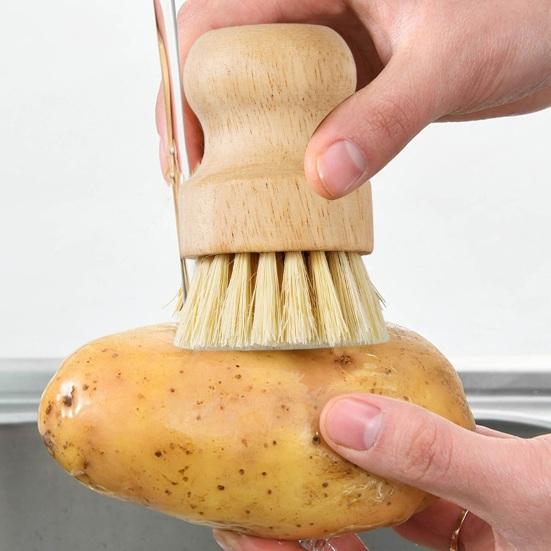 Щетка для мытья посуды, прочная щетина высокой плотности, деревянная ручка, многофункциональная, легкая чистка, удаление пятен