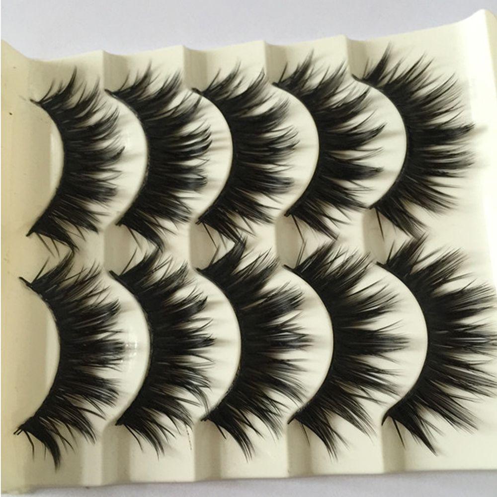 5 Pairs Women Makeup Thick Eye Lash Extensions False Eyelashes 3D Natural Black Long