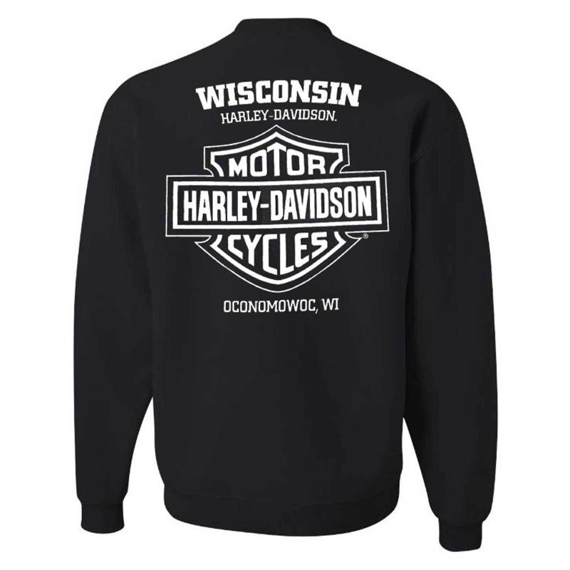 Мужская толстовка с длинным рукавом Harley-Davidson Черная Смесь полиэстера и хлопка
