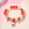 Браслет из хрустальных бусин Sanrio Cinnamoroll - Ручная работа, Мультяшный подарок для девушек-студенток, подруг и пар.