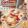 Christmas Theme Pattern Cartoon Doormat Carpet Soft Plush Faux Cashmere Rug  Bedroom