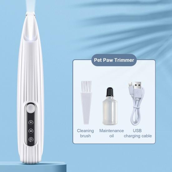 Триммер для лап домашних животных со светодиодной подсветкой Прецизионный триммер для домашних животных Бесшумные беспроводные машинки для стрижки домашних животных USB