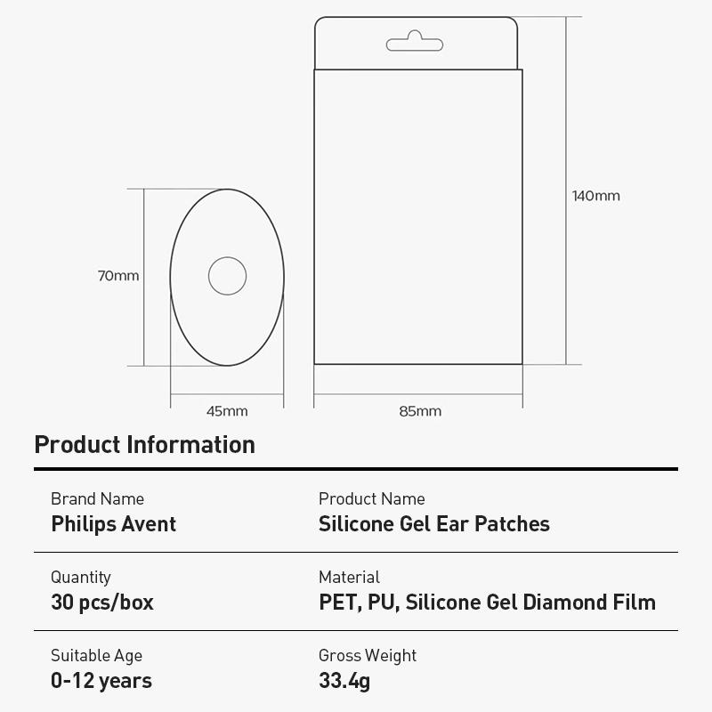 Philips Avent Силиконовые Гелевые Защитные Пластыри для Ушей 30 Пластырей/Коробка