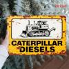 Винтажная жестяная металлическая табличка, Ретро Caterpillar Diesel Промышленный настенный декор для мужской берлоги, гаража, бара, Антикварный 2D плоский стальной лист, Жел