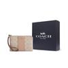 Coach Угловая молния 16 Логотип Молния Кошелек на запястье Женский кошелек на запястье Серо-коричневый CW854-SVPWH