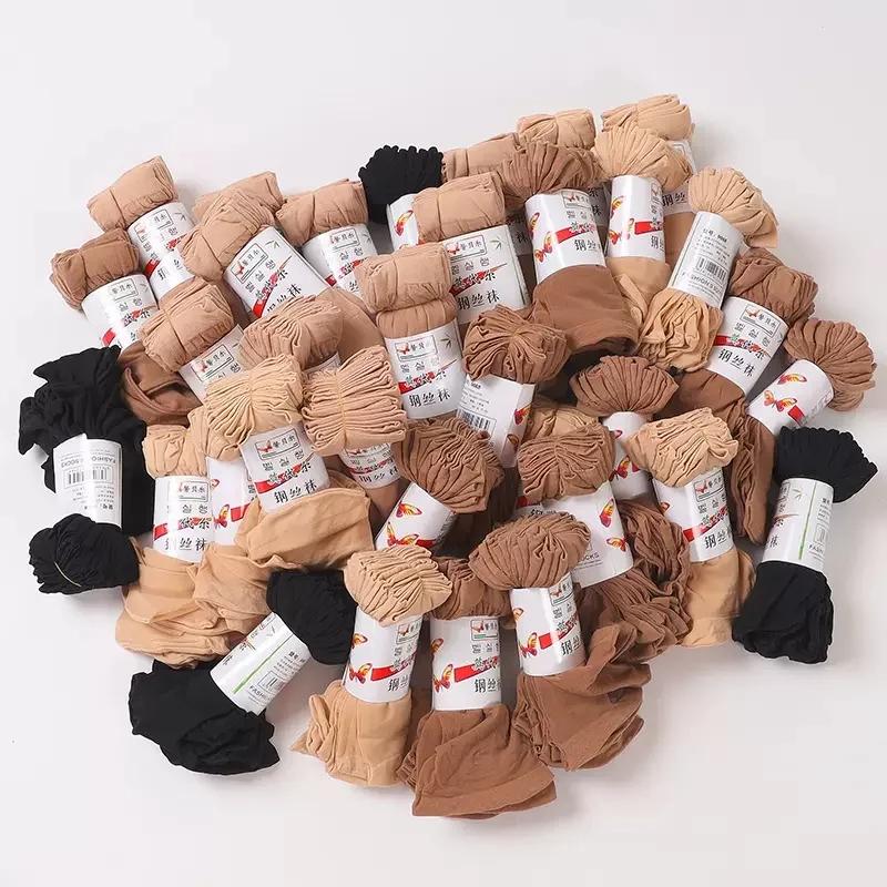 Летние прозрачные носки ультратонкие женские кристально-шелковые высокоэластичные нескользящие нейлоновые мягкие модные гольфы до середины икры