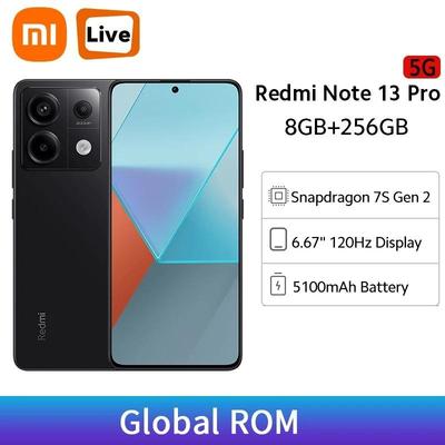 Xiaomi Мобильный телефон Redmi Note 13 Pro 5G Глобальная версия 6,67" дисплей 120 Гц 200 МП тройная камера аккумулятор 5100 мАч быстрая зарядка 67 Вт
