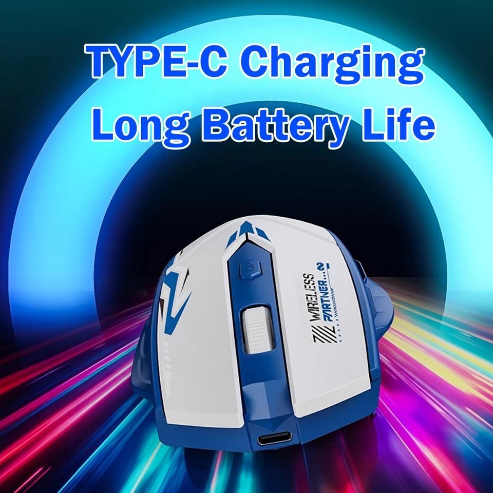 Беспроводная мышь 2.4G Bluetooth 5.4 Мышь Двухрежимная Перезаряжаемая Мышь 1600 DPI Офисная Мышь Игровая Мышь Для ПК Ноутбука