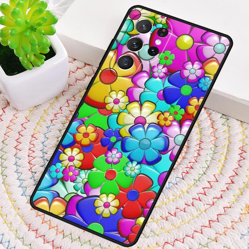 Крутые Цветы Хиппи Бохо Силиконовый Чехол Для Телефона Для Samsung Galaxy note 10 pro S26 S24 S23 S22 S21 Plus S25Ultra Capa Чехол