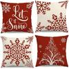 Christmas Decoration Pillowcase Red Snowflake Christmas Tree Pillow Cover Living Room Sofa Cushion Cover Room Home Decoration