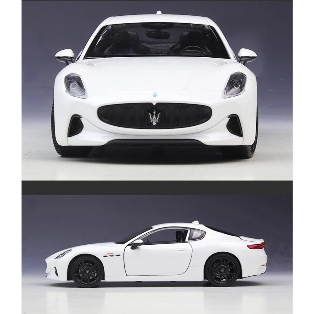 Welly 1/24 2023 Maserati Granturismo Folgore Coupe Alloy Sports Car Model Diecasts Metal Racing Car Vehicles Model Kids Toy Gift