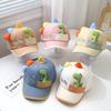 Cute Baby Duck Tongue Caps 1-3 Years Boy Girl Cartoon Dinosaur Cotton Peaked Hats Outdoor Toddler Kids Sunshade Sun Visors