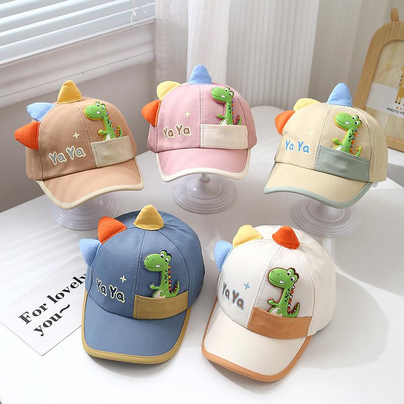 Cute Baby Duck Tongue Caps 1-3 Years Boy Girl Cartoon Dinosaur Cotton Peaked Hats Outdoor Toddler Kids Sunshade Sun Visors