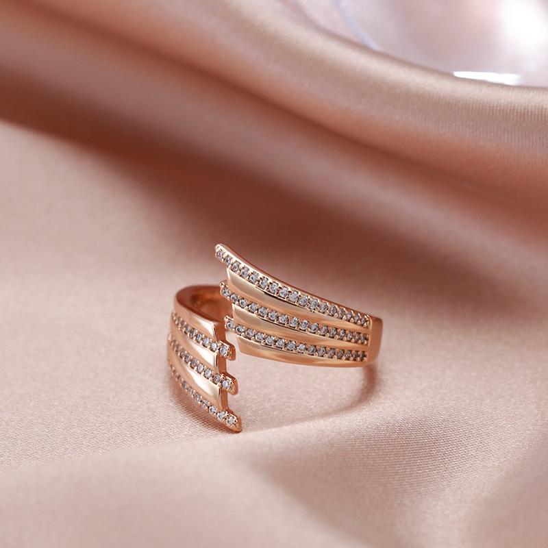 Женское кольцо Kinel из розового золота с изменяемым размером