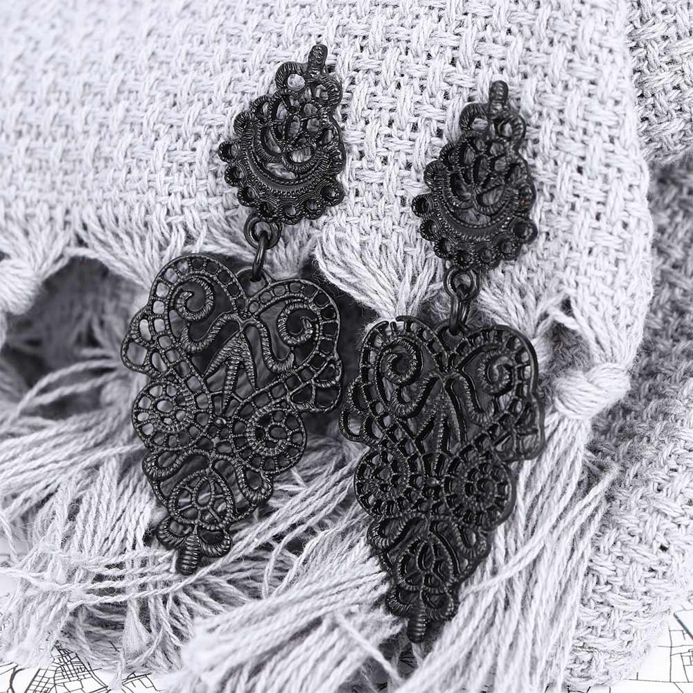 Dangle Jewelry Boho Black Fashion Long Dangle Earrings Earrings Zinc Zinc Alloy Leaves