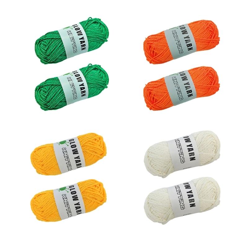 2 рулона пряжи Glow in The Dark полиэстеровая пряжа 55 ярдов в рулоне пряжа для вязания крючком X3UC