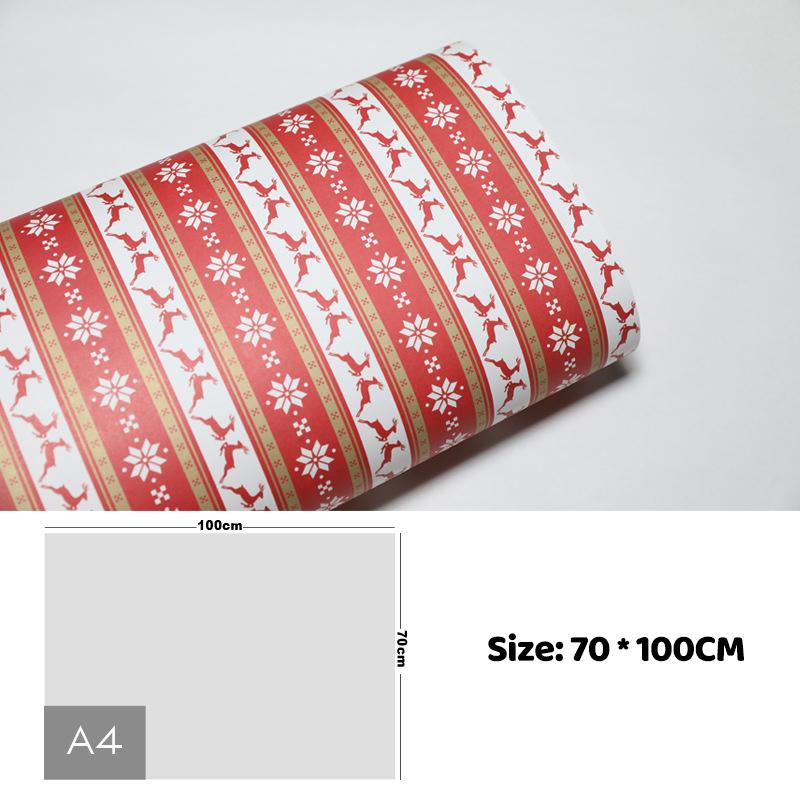 100Cm×70Cm Christmas Wrapping Paper Christmas Eve Gift Box Decoration Paper Children'S Christmas Vintage Kraft Paper