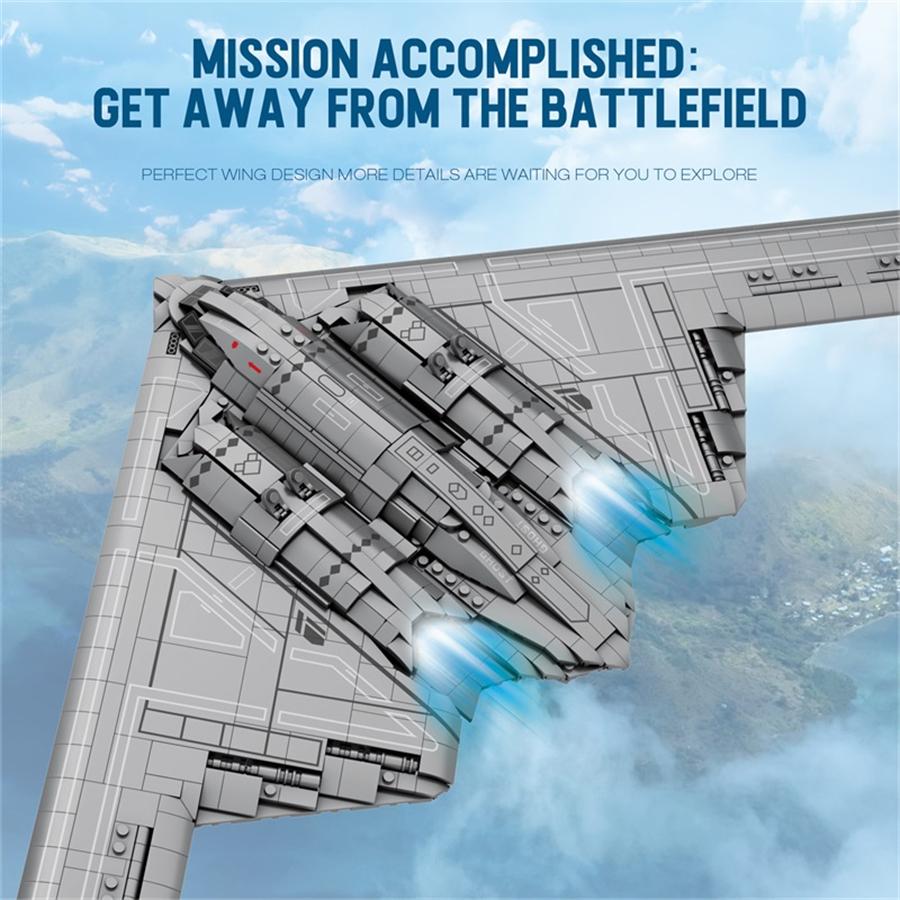 2063pcs B2 Stealth Bomber Building Blocks MOC Technical Military Model Kit Desktop Display Back to School Gift for Adults