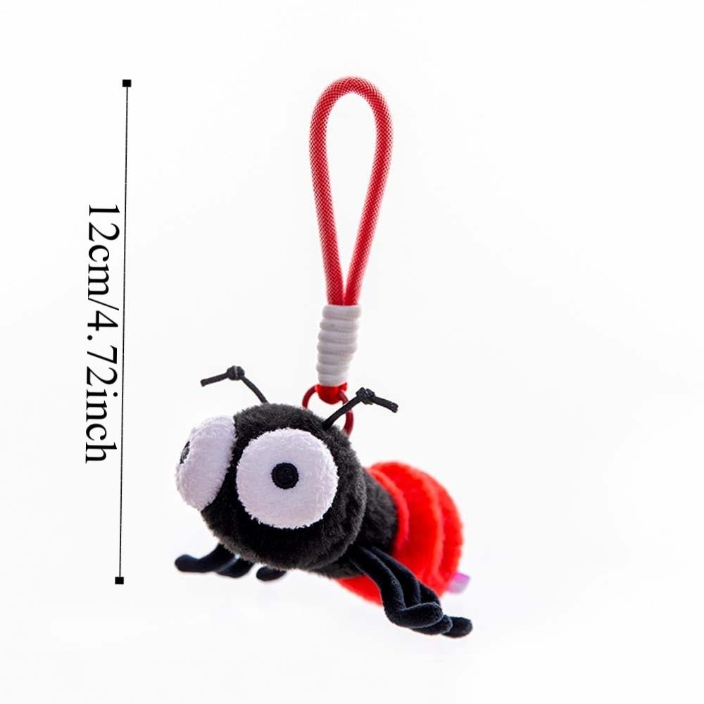 Ladybug Plush Insects Key Ring Cartoon Cockroach Key Chain Cute Moth Fly Pendant for Gifts